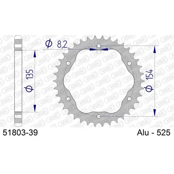 Couronne En Alu 39 dents pour chaine 525 POUR PCD3 ET PCD4 Offre Du Jour