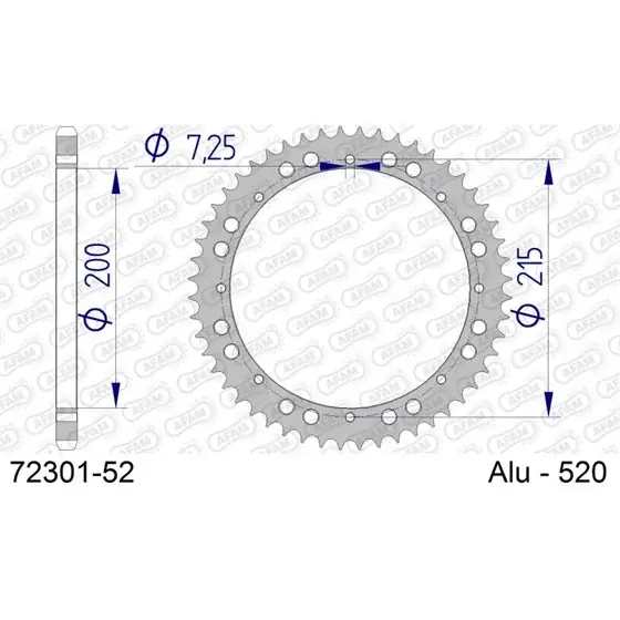 Soldes Couronne En Alu 52 dents pour chaine 520