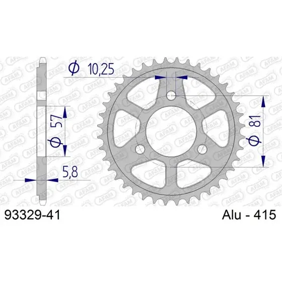 Couronne En Alu 41 dents pour chaine 415 Promotion