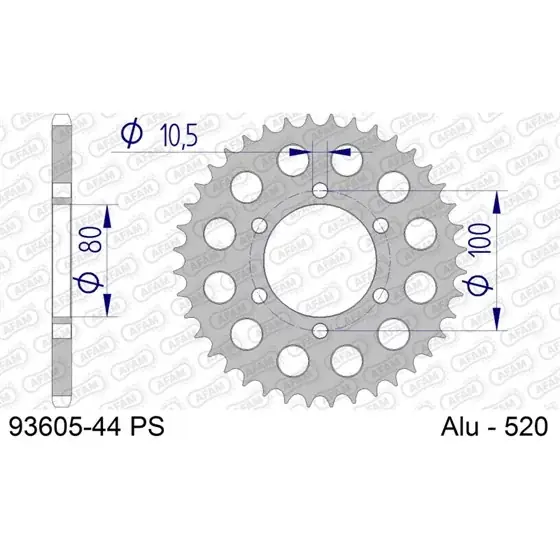 Acheter Direct Couronne En Alu 44 PS dents pour chaine 520