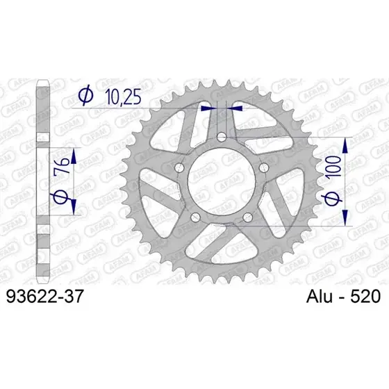 Meilleur Prix Couronne En Alu 37 dents pour chaine 520