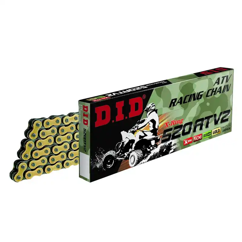 Paiement Sécurisé Chaine DID 520ATV2 Racing Ultra Renforcée Joints Pas de 520 – Couleur Or