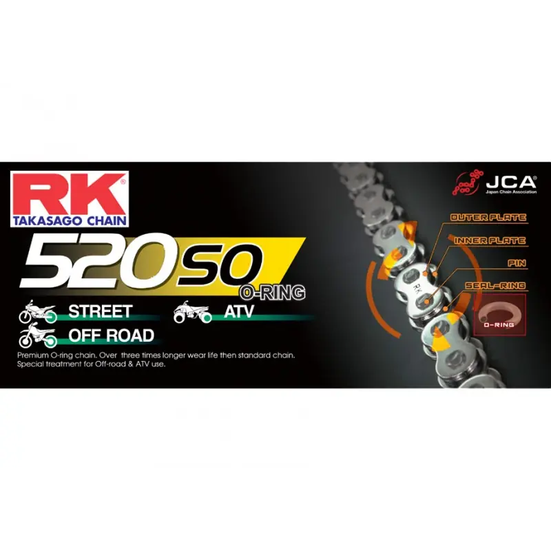 Pas Cher Chaine RK 520SO O'Ring Renforcée Pas de 520 – Couleur Acier