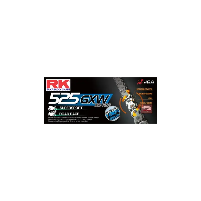 Promotion Saisonnière Chaine RK NB525RO XW'Ring Ultra Renforcée Pas de 525 – Couleur Bleue