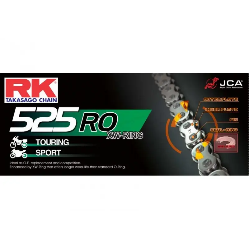 Acheter Direct Chaine RK NR525RO XW'Ring Ultra Renforcée Pas de 525 – Couleur Rouge