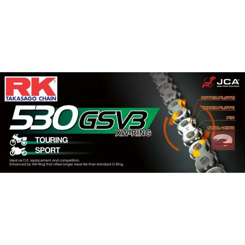 Petit Prix Chaine RK 530GSV XW'Ring Ultra Renforcée Pas de 530 – Couleur Acier