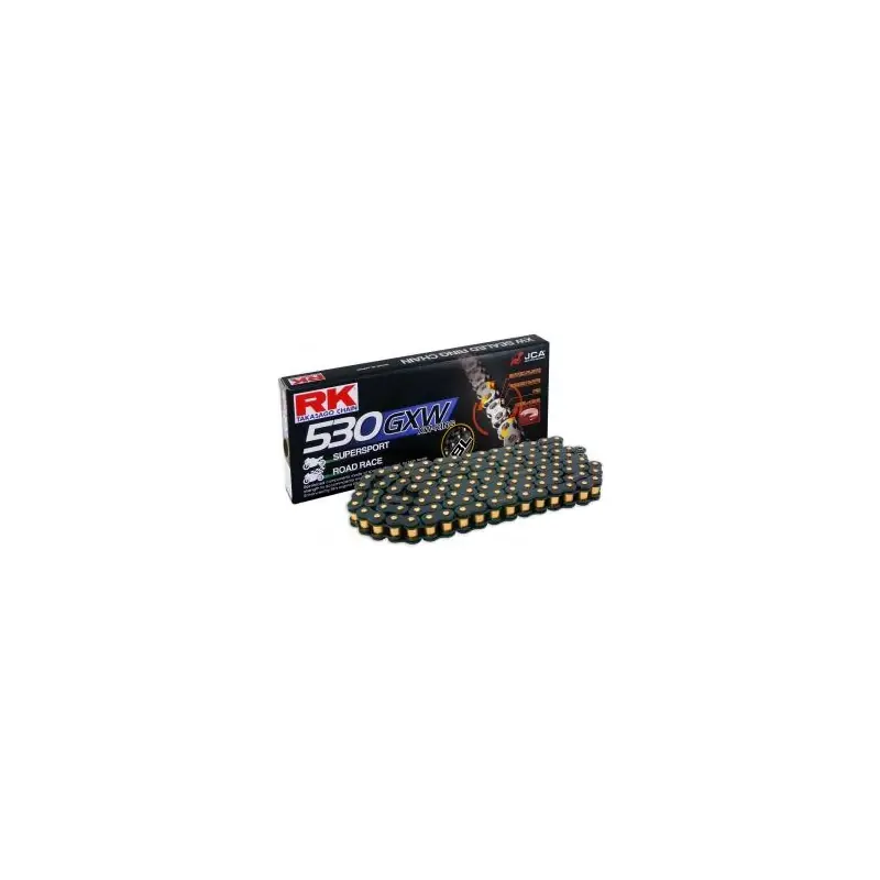 Authentique Chaine RK BL530GXW XW'Ring Ultra Renforcée Pas de 530 – Couleur Black/Axe Or