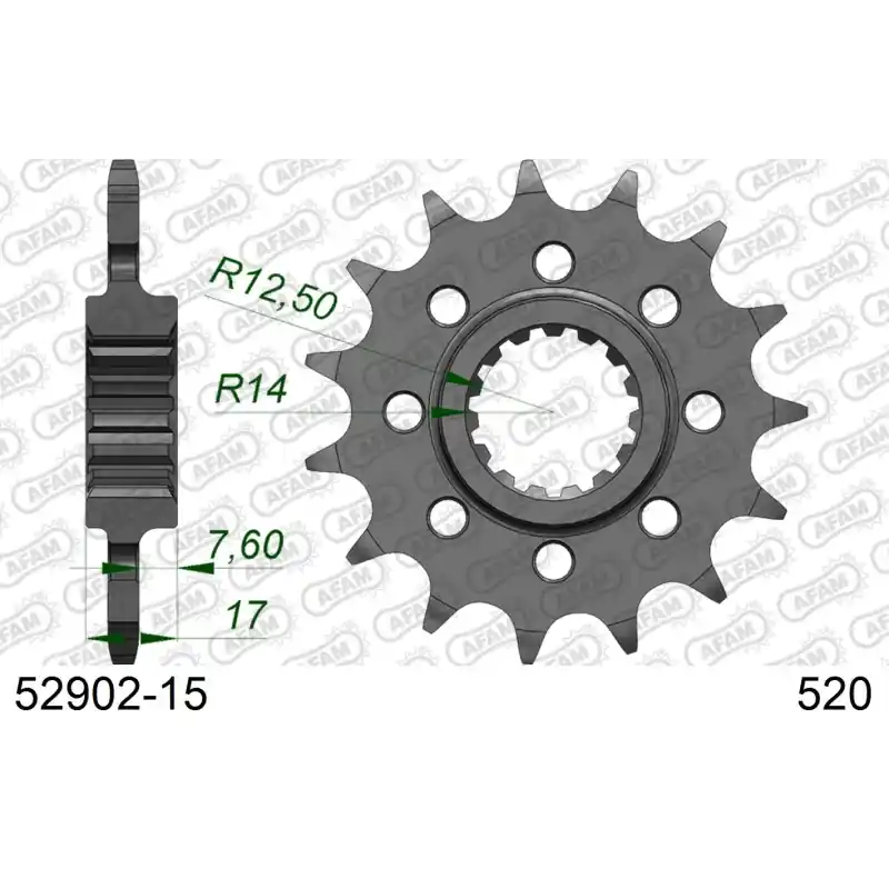 Certifié DID KIT CHAINE ALU DUC 1199 PANI Chaine 520 12-13 pour PCD4