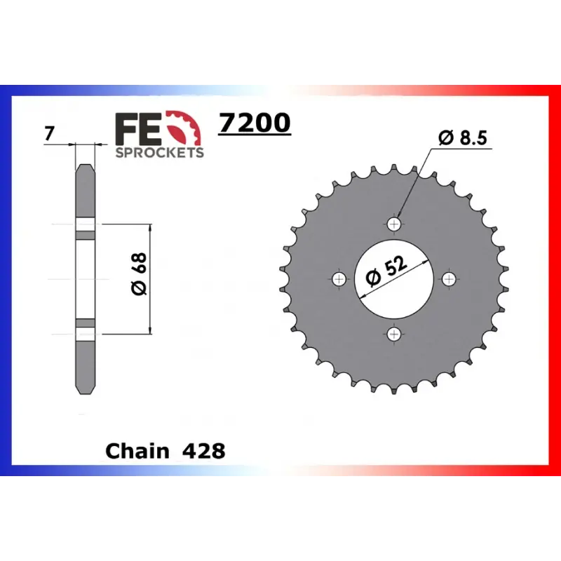 Bon Marché Couronne Acier 35 dents pour chaine 428 – France Equipement 1590.7200.35