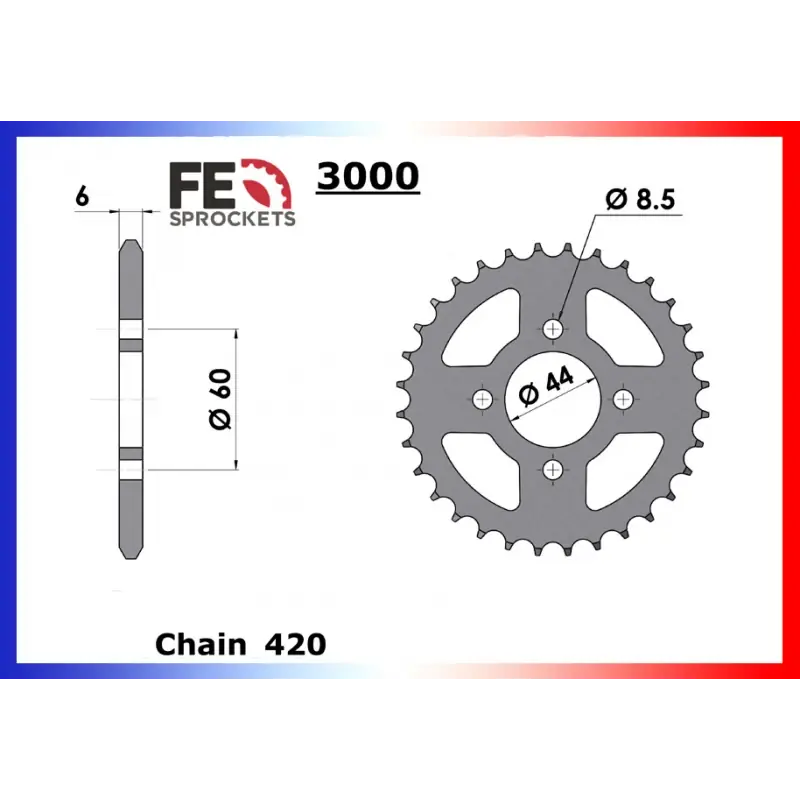 Super Prix Couronne Acier 34 dents pour chaine – France Equipement 2250.3000.34