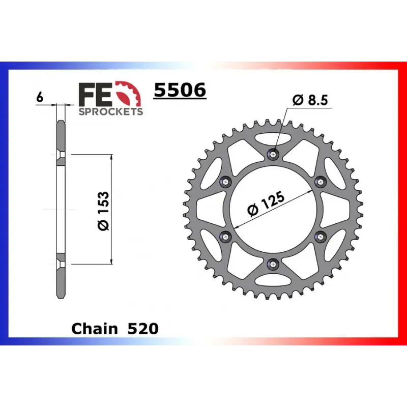 Acheter En Ligne Couronne Acier 45 dents pour chaine 520 – France Equipement 3005.5506.45