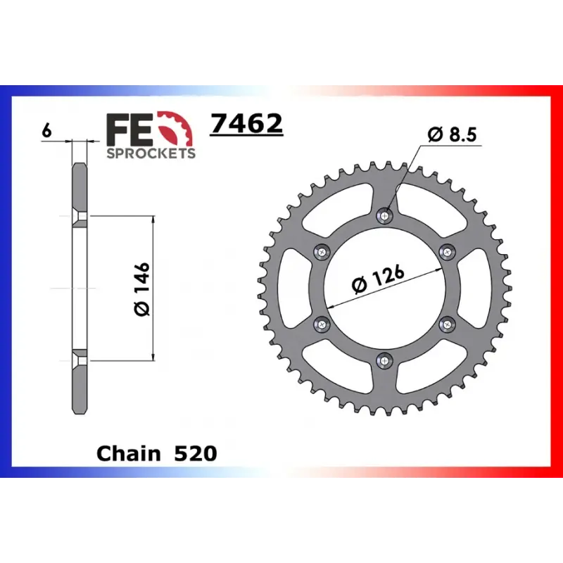 Achat Immédiat Couronne Acier 39 dents pour chaine 520 – France Equipement 3008.7462.39