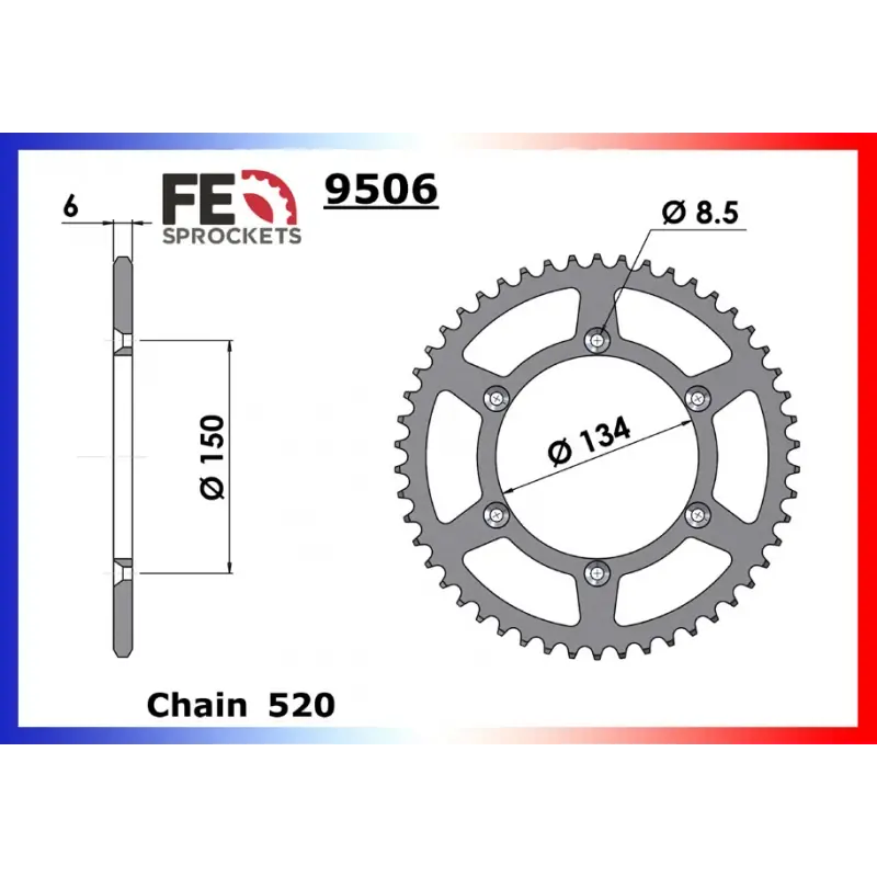 Acheter En Ligne Couronne Acier 45 dents pour chaine 520 – France Equipement 4903.9506.45