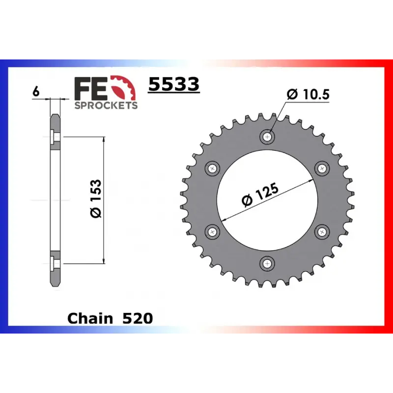 Acheter Direct Couronne Acier 45 dents pour chaine 520 – France Equipement 7807.5533.45