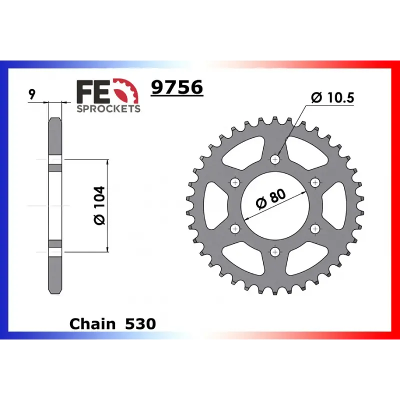 Achat Immédiat Couronne Acier 40 dents pour chaine 530 – France Equipement 8806.9756.40