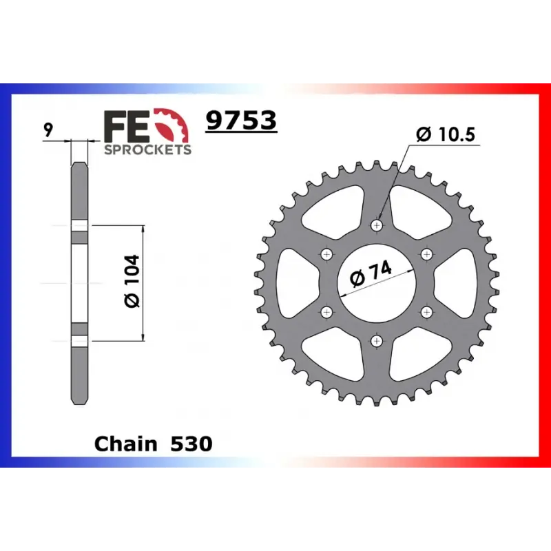Vente Directe Couronne Acier 45 dents pour chaine 530 – France Equipement 8807.9753.45