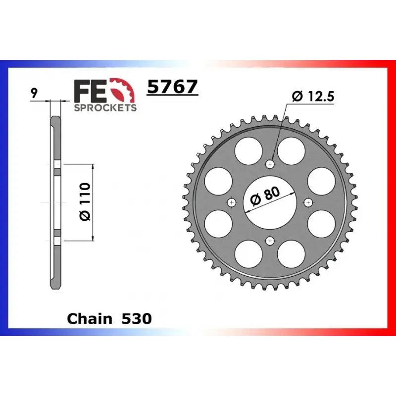 Achat Immédiat Couronne Acier 48 dents pour chaine 530 – France Equipement 9202.5767.48