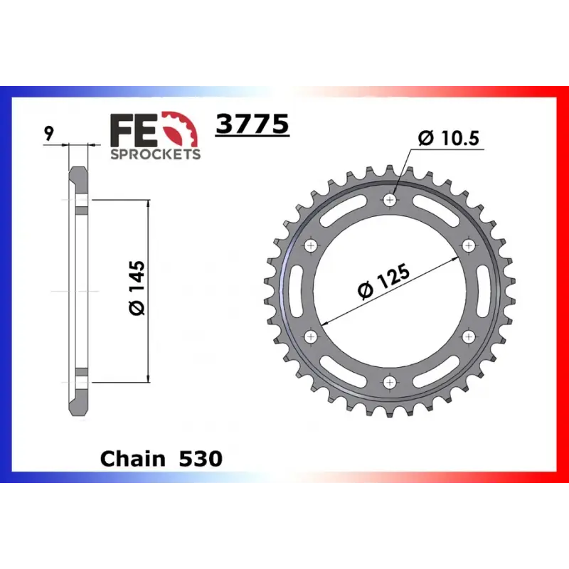 Acheter En Ligne Couronne Acier 43 dents pour chaine 530 – France Equipement 9203.3775.43