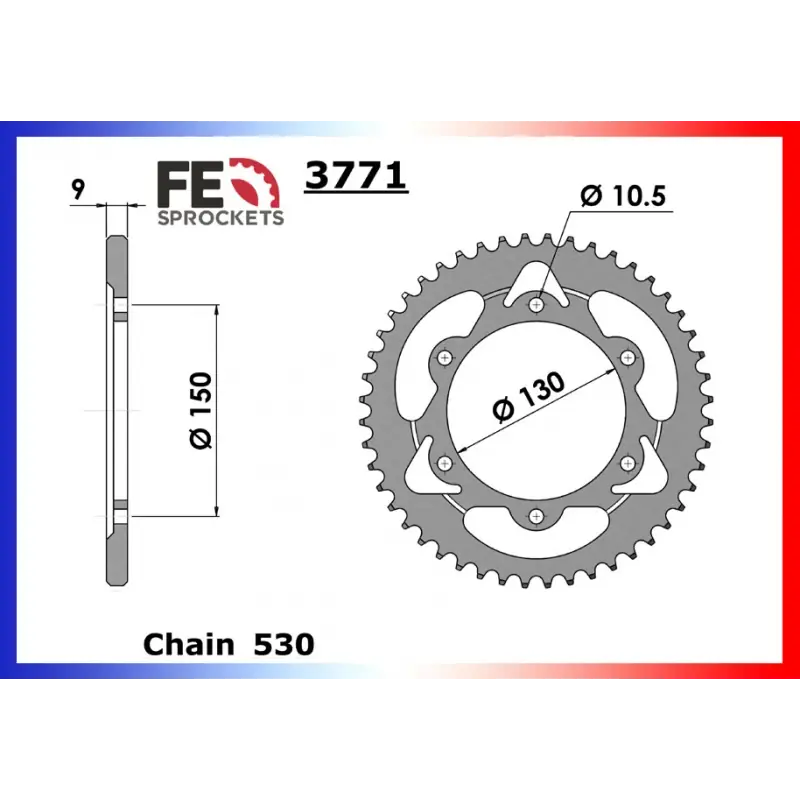 Affaire À Saisir Couronne Acier 43 dents pour chaine 530 – France Equipement 9502.3771.43