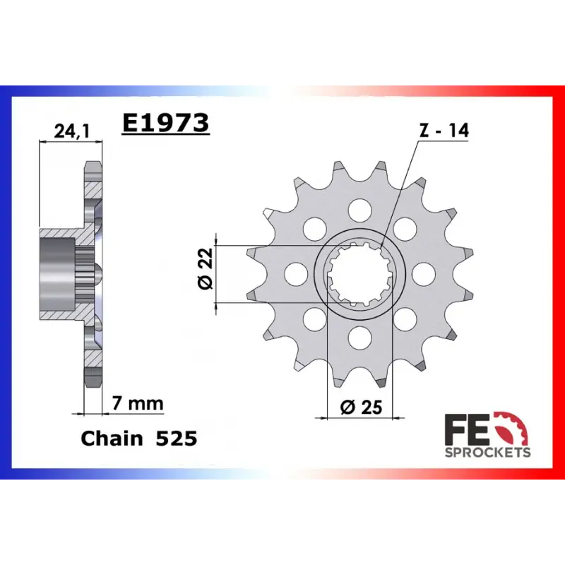 Pignon 15 dents pour chaine 525 – France Equipement 36212.E1973.15 Produit De Marque