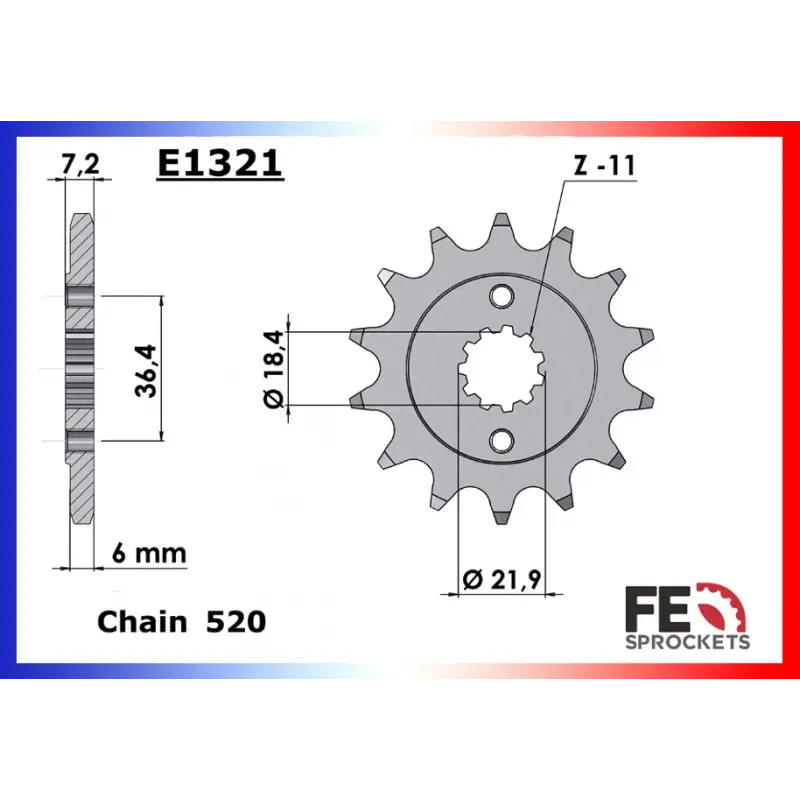 Offre Du Jour Pignon 12 dents pour chaine 520 – France Equipement 5003.E1321.12