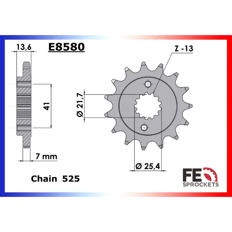 Vente Flash Pignon 16 dents pour chaine 525 – France Equipement 9107.E8580.16