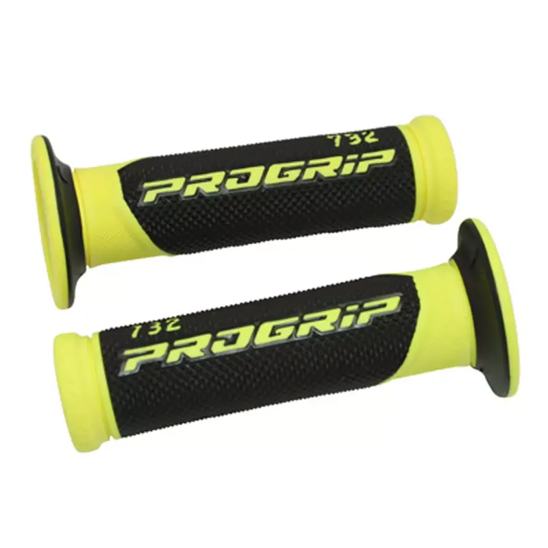 Jusqu'à Épuisement Des Stocks Poignées de Guidon - Progrip 732 Scooter Noir / Jaune fluo
