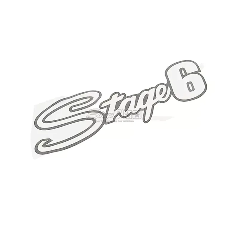 Autocollant / Sticker – Stage6 Gris Alu 20x6cm Offre Limitée
