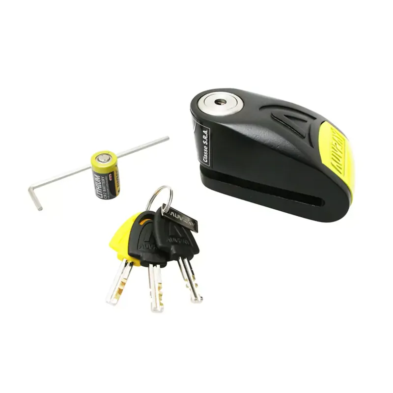 Antivol bloque disque Auvray B-Lock SRA alarme 120dB noir jaune 14mm Retour Gratuit