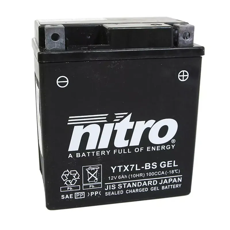 Retour Gratuit Batterie 12V 6 Ah NTX7L SLA / YTX7L-BS – Nitro Prêt à l'emploi / Sans entretien +D