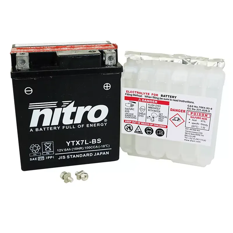 Batterie 12V 6 Ah NTX7L-BS MF / YTX7L-BS – NITRO sans entretien +D Commander Vite
