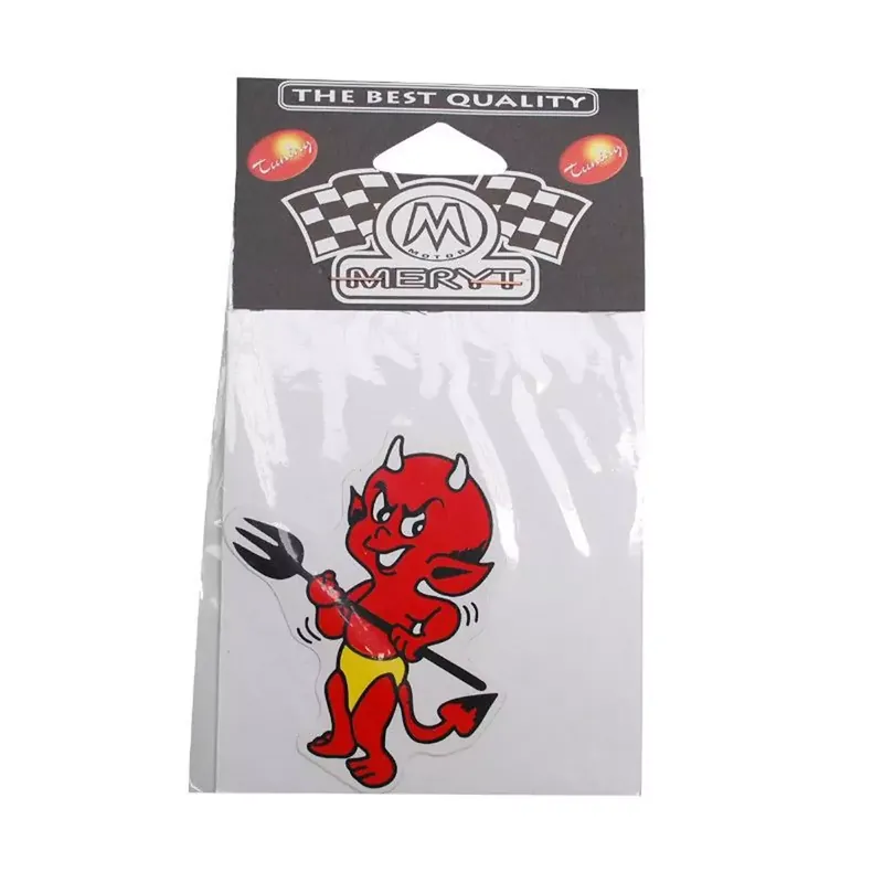 Autocollant / Sticker – MERYT Devil Petit Avec Trident 8 x 8.5cm Offre Limitée