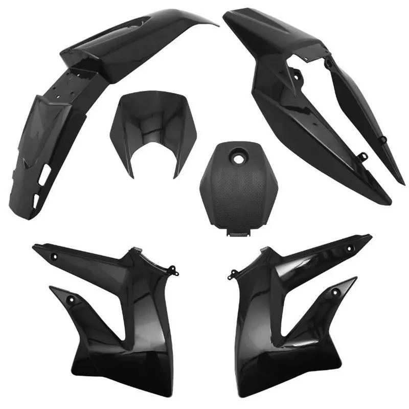 Prix Promo Kit Carénages Derbi Senda DRD à partir de 2011 – 6 pièces Noir brillant