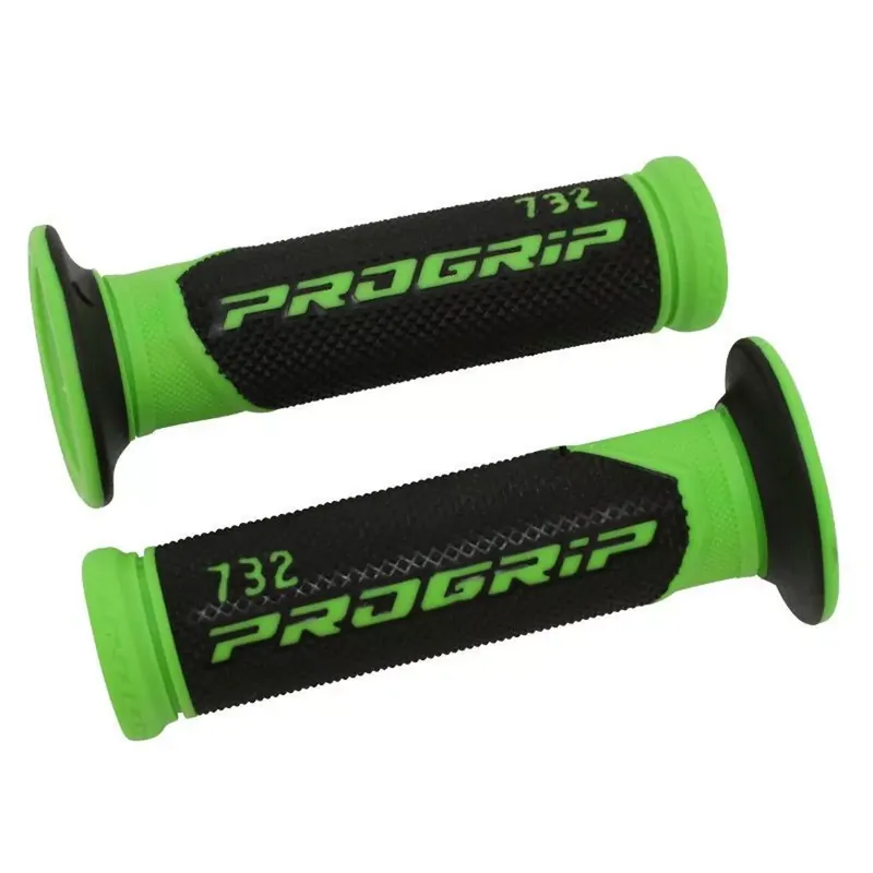 Must-Have Poignées de Guidon - Progrip 732 Scooter Noir / Vert Fluo