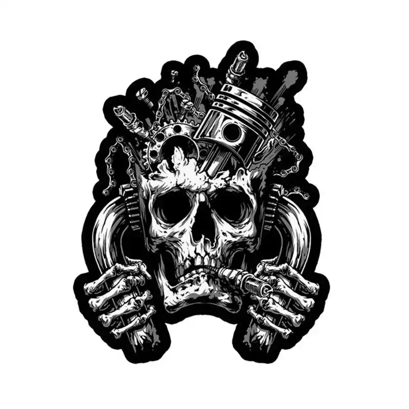 Autocollant / Sticker – LETHAL THREAT Mini Tete De Mort Moteur 6 x 8cm Meilleure Vente