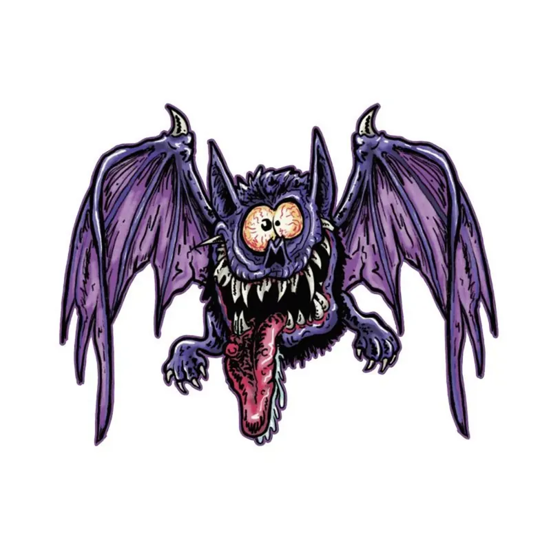 Autocollant / Sticker – LETHAL THREAT Mini Tete De Mort Chauve Souris 6 x 8cm Offre Exclusive