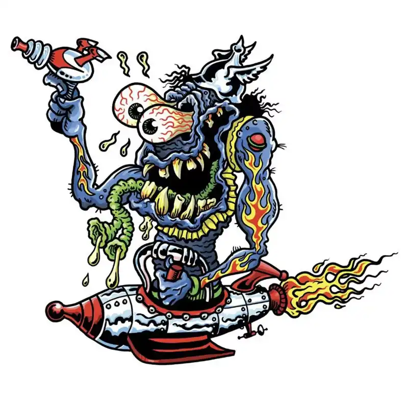 Autocollant / Sticker – LETHAL THREAT Mini SpaceShip Monster 6 x 8cm Dernière Chance