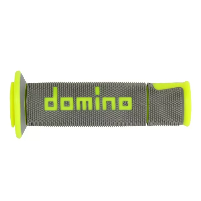 Poignées de Guidon - Domino Moto On Road Open End A450 Gris / Jaune Fluo Satisfait Ou Remboursé