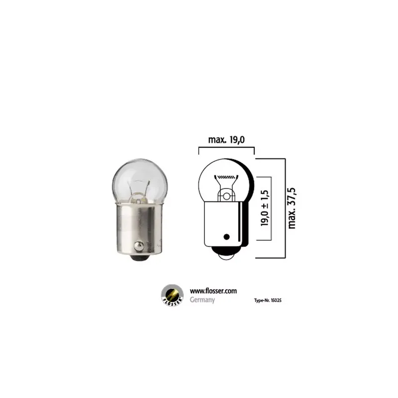 Ampoule 12V 15W BA15S – Blanc FLOSSER Prix Bas