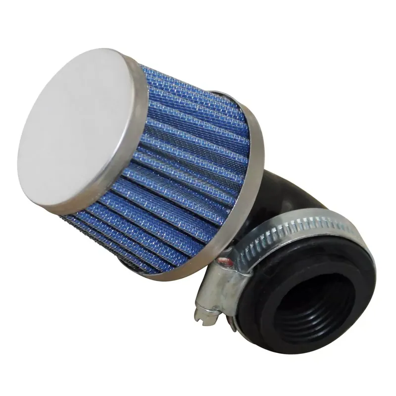 Offre Exclusive Filtre à air PHVA / PHBN – Replay KN Small FC 28 / 35mm coudé 90 degrés Chromé / Bleu