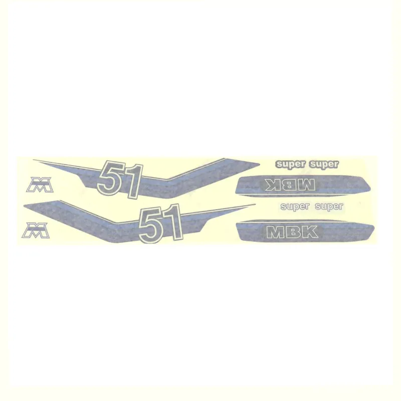 Commander Maintenant Kit Déco Autocollant / Sticker Motobecane 51 Super - Bleu 8 pièces