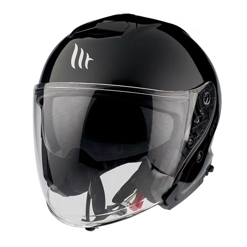 Prix Bas Casque Jet – MT Thunder 3 SV Double Ecran Noir brillant L