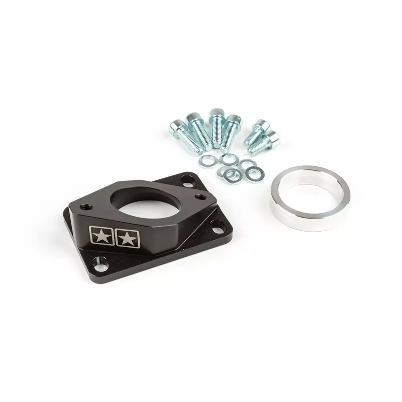 Support Incliné Pipe Admission AM6 Derbi PWK 30mm à 34mm - High Flow Rond Noir Stage6 R/T Usine Directe