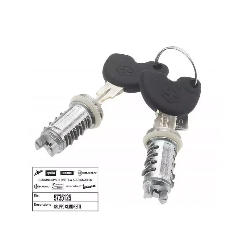 Paiement Sécurisé JEU DE CLES AVEC 2 BARILLETS (15 mm) ORIGINE PIAGGIO 50-125 FLY 2005/, 50-125 LIBERTY 1998, 50 TYPHOON 2010/, ZIP 50 2000/