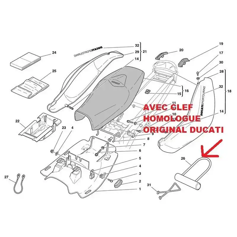 Soldes CADENAS ORIGINAL DUCATI SPORT TOURING