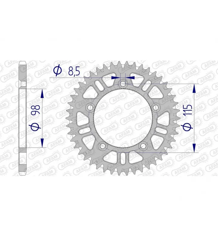 COURONNE AFAM 48 DENTS ALU PAS 420 TYPE Haute Qualité