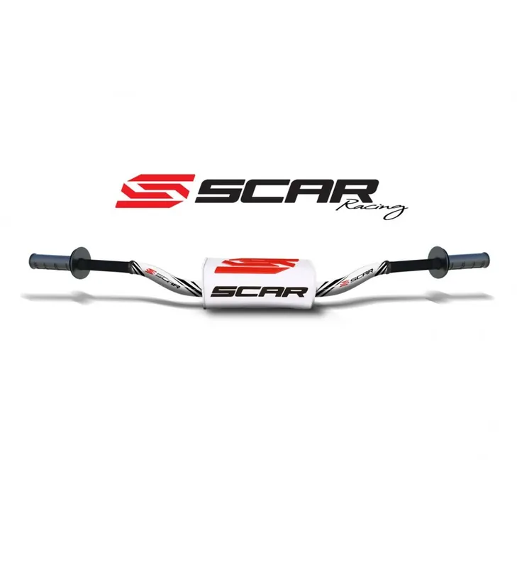 Livraison Express Guidon 28,6mm sans barre SCAR RC High aluminium blanc / mousse noire