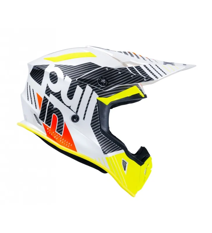 Offre Limitée CASQUE CROSS PULL IN RACE BLANC ET JAUNE