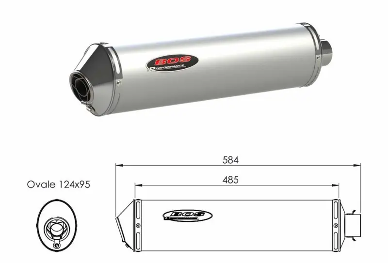 Dernière Chance Bos Silencieux Ovale Hyper inox poli pour 600 Hornet PC34 1993-2006