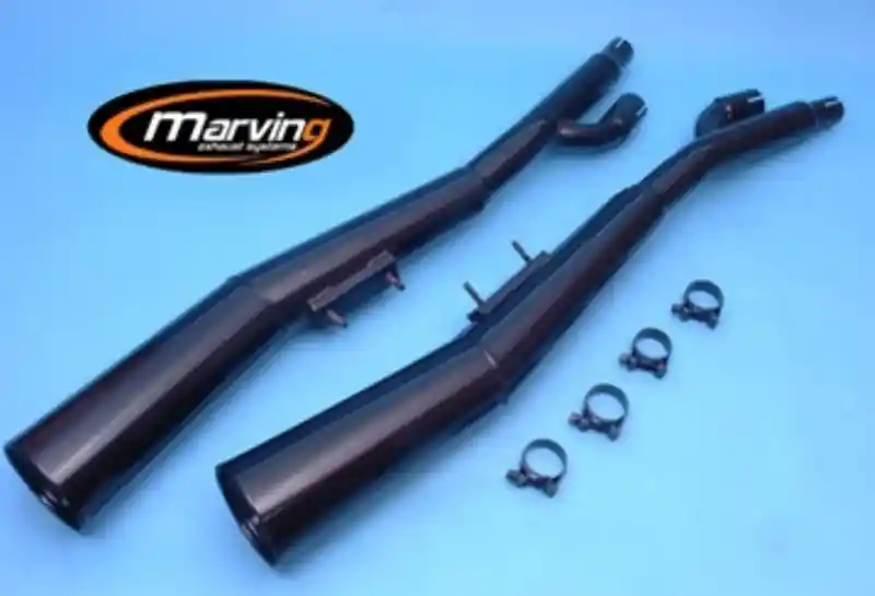 Marving 2 silencieux vernis noir pour Suzuki GS 750 ES EF Expédition Rapide